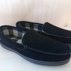 Clarks Men's Venetian Moc Black Leather Indoor + Outdoor Slipper - Size 13 NEW!!